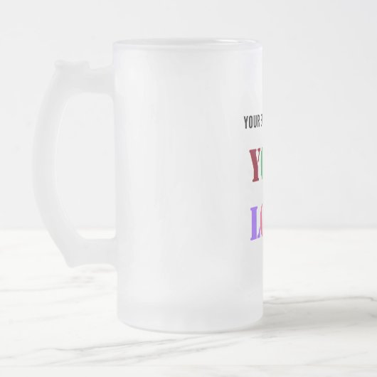 Uw bedrijf Logo en tekst Frosted Glass Beer Mok (Links)