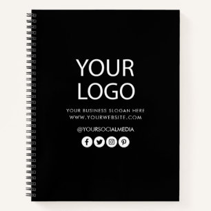 Uw bedrijf Logo en tekstbedrijf Branded zwart Notitieboek