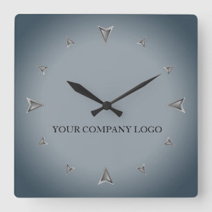 UW BEDRIJF LOGO, gepersonaliseerd, voeg jouw tekst Vierkante Klok