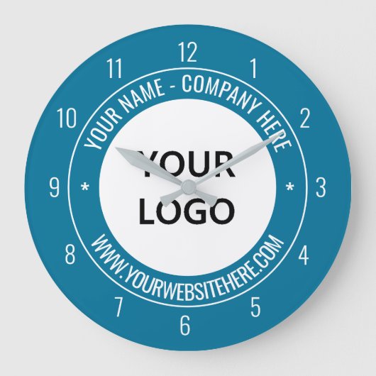 Uw bedrijf Logo Klok Voorbeeld aangepaste tekst (Voorkant)