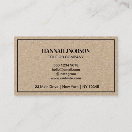 Uw Bedrijf Logo L Modern Rustiek Zwart Script Visitekaartje (Achterkant)