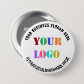 Uw bedrijf Logo Naam Social Media Button Badge (Voorkant /achterkant)