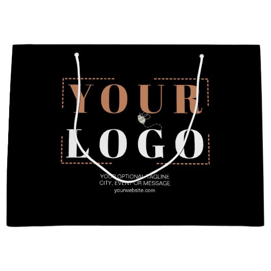 Uw bedrijf Logo - Optionele aangepaste tekstpromot Groot Cadeauzakje (Voorkant)