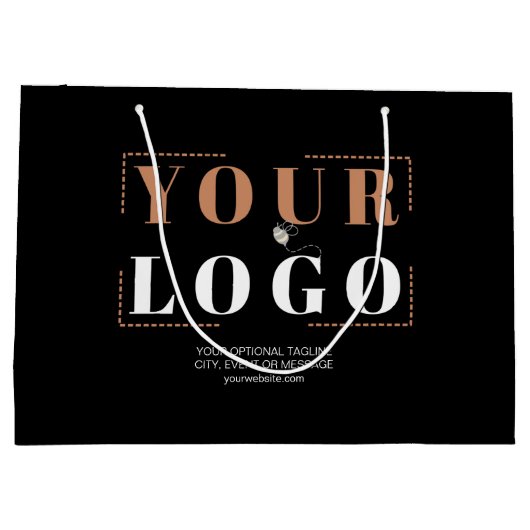 Uw bedrijf Logo - Optionele aangepaste tekstpromot Groot Cadeauzakje (Achterkant)