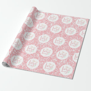Uw bedrijf Logo roze Glitter Promo Cadeaupapier