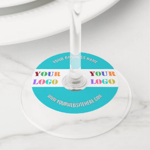 Uw bedrijf Logo Tekst Promotionele Wijnglas Label
