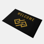 Uw bedrijf Logo Welcome Mat Black Gold (Schuin)