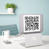 Uw bedrijf QR Code Sticker (Laptop op bureau)