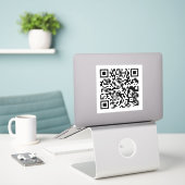 Uw bedrijf QR Code Sticker (Laptop op bureau)