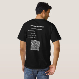 Uw bedrijfslogo aangepaste tekst en QR-code T-shir T-shirt