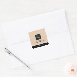 Uw bedrijfslogo & Handgemaakt door uw bedrijfsnaam Vierkante Sticker