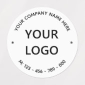 Uw bedrijfslogo labels voorbeeld aangepaste tekst (Design 2)