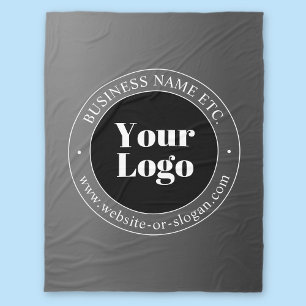 Uw bedrijfslogo of ontwerp en bewerkbare tekst fleece deken