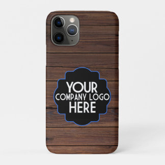 Uw bedrijfslogo op rustig hout verticaal iPhone 11 pro hoesje