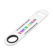 Uw bedrijfslogo promotionele sociale media bar sle speed flessenopener (Achterkant Gekanteld)