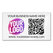 Uw bedrijfslogo, QR-code en tekst van het bedrijfs