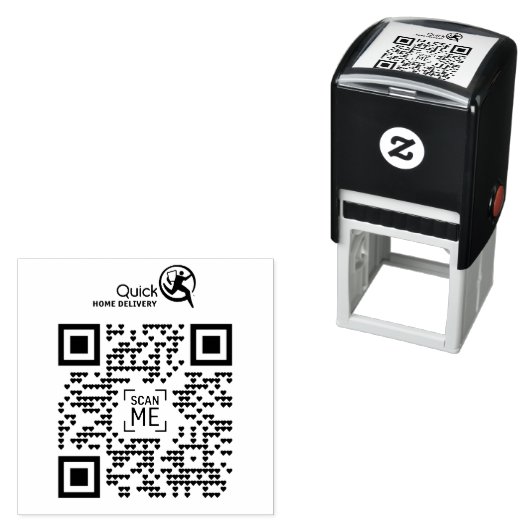 Uw bedrijfslogo QR-code rubberen stempel (In situ)
