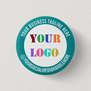 Uw bedrijfslogo social media promotieknop ronde button 3,2 cm