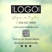 Uw bedrijfslogo Storefront QR-code sociale media Raamsticker (Vel 3)