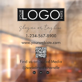 Uw bedrijfslogo Storefront QR-code sociale media Raamsticker (Vel 2)