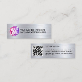 Uw bedrijfslogo, teamlogo, QR-code en tekst Mini Visitekaartje