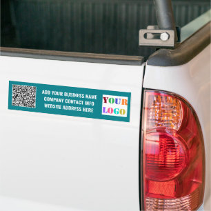 Uw bedrijfslogotekst en QR-code bumpersticker