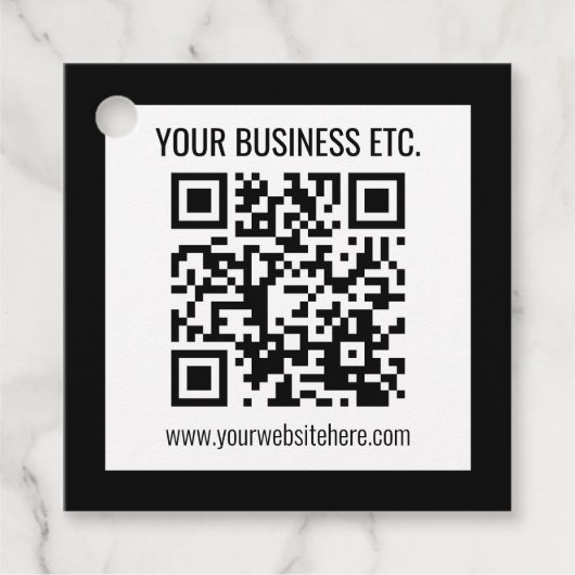 Uw bedrijfsnaam & bewerkbare QR-code Bedankjes Labels (Voorkant)