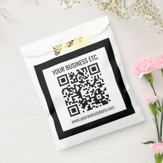 Uw bedrijfsnaam & bewerkbare QR-code Bedankzakje (Gezegeld)
