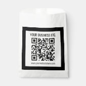 Uw bedrijfsnaam & bewerkbare QR-code Bedankzakje (Voorkant)