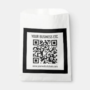 Uw bedrijfsnaam & bewerkbare QR-code Bedankzakje