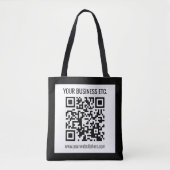Uw bedrijfsnaam & bewerkbare QR-code Draagtas (Voorkant)