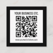 Uw bedrijfsnaam & bewerkbare QR-code Informatiekaartje (Voorkant)