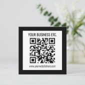 Uw bedrijfsnaam & bewerkbare QR-code Kaart (Staand voorkant)
