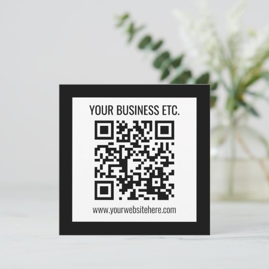 Uw bedrijfsnaam & bewerkbare QR-code Kaart (Staand voorkant)