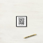 Uw bedrijfsnaam & bewerkbare QR-code Post-it® Notes (Op bureau)