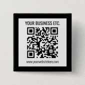 Uw bedrijfsnaam & bewerkbare QR-code Vierkante Button 5,1 Cm (Voorkant)