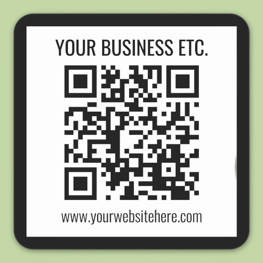 Uw bedrijfsnaam & bewerkbare QR-code Vierkante Sticker