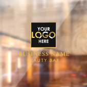Uw bedrijfsnaam Logo Storefront Black & Gold Raamsticker (Vel 2)