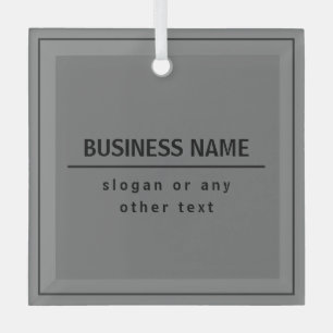 Uw bedrijfsnaam of merk enz. Donkergrijs & Zwart Glas Ornament
