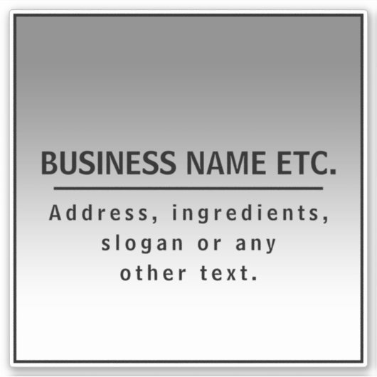 Uw bedrijfsnaam of merk enz. sticker (Voorkant)