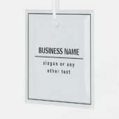 Uw bedrijfsnaam of merk enz. Wit Zwart Glas Ornament (Voorkant links)