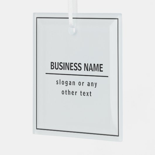 Uw bedrijfsnaam of merk enz. Wit Zwart Glas Ornament (Voorkant links)