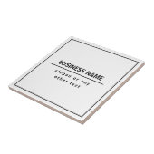 Uw bedrijfsnaam of merk enz. Wit Zwart Tegeltje (Zijkant)