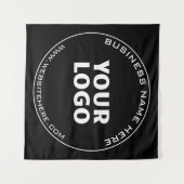 Uw bedrijfsnaam, website + geüploade Afbeelding Wandkleed (Voorkant (horizontaal))