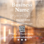 Uw bedrijfsnaam Winkelpui QR-code sociale media Raamsticker (Vel 2)