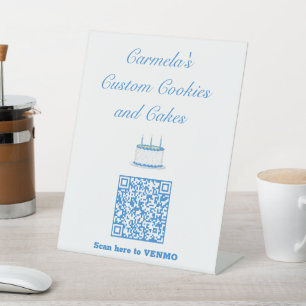 Uw bedrijfsnaamtekst met betalings-QR-code  Reclamebord Met Voetstuk