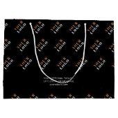 Uw bedrijfspatroon en optionele aangepaste tekst groot cadeauzakje (Achterkant)