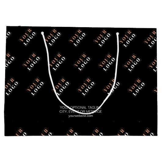 Uw bedrijfspatroon en optionele aangepaste tekst groot cadeauzakje (Achterkant)