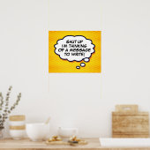 Uw bericht denk bubbel leuk retro stripboek popart poster (Keuken)