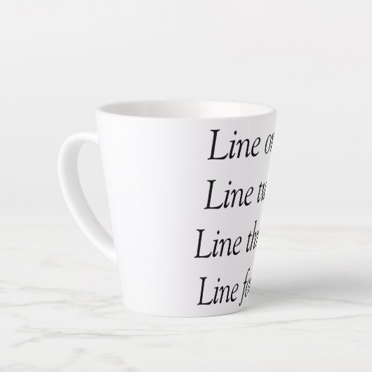 Uw bericht hier voegt de naam monogram afbeelding  latte mok (Linkerhoek)